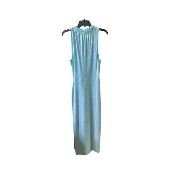 NWT Ramy Brook Women's Blue Monaco V-Neck Sleeveless Midi Wrap Dress Size Large - Picture 6 of 9